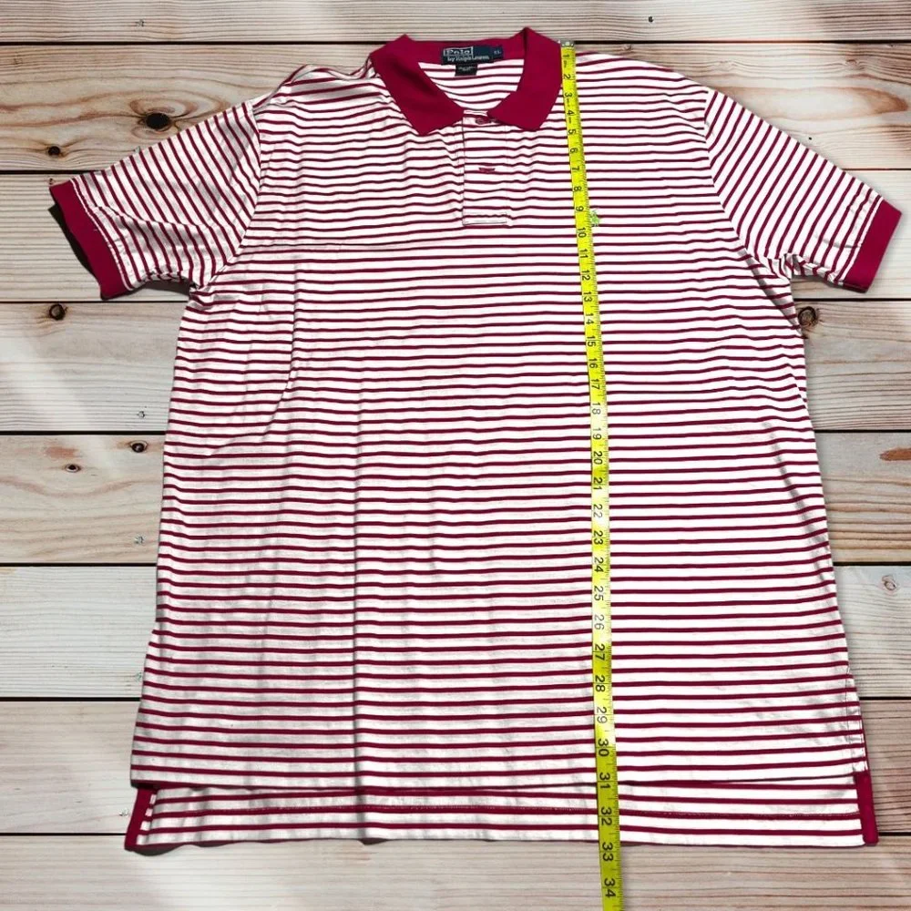 Polo by Ralph Lauren Striped Polo Size XL Pink and White